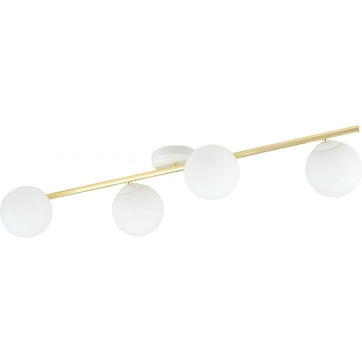 Splendi IV 100cm white&amp;gold modern ceiling lamp with glass spheres Emibig