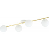 Splendi IV 100cm white&amp;gold modern ceiling lamp with glass spheres Emibig