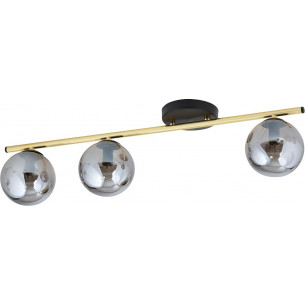 Monza III 80cm graphite&amp;gold modern ceiling lamp with glass spheres Emibig