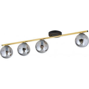 Monza IV 100cm graphite&amp;gold modern ceiling lamp with glass spheres Emibig