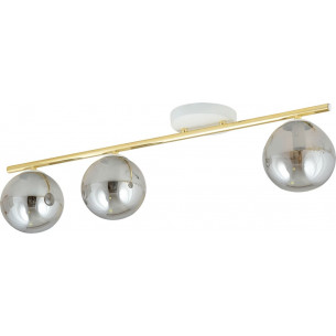 Monza III 80cm graphite&amp;gold&amp;white modern ceiling lamp with glass spheres Emibig