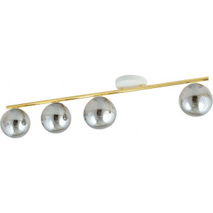 Monza IV 100cm graphite&amp;gold&amp;white modern ceiling lamp with glass spheres Emibig