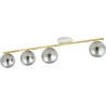 Monza IV 100cm graphite&amp;gold&amp;white modern ceiling lamp with glass spheres Emibig
