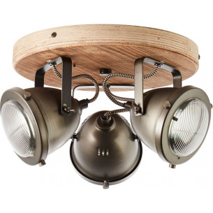 Stylish Carmen Wood burned steel&wood ceiling spotlight Brilliant