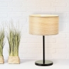 Romm light wood&black table lamp with shade Brilliant