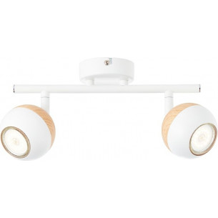 Stylish Scan II white&wood scandinavian ceiling spotlight Brilliant