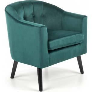 Stylish Marshal dark green upholstered armchair with wooden legs Halmar