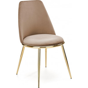 K460 beige velvet chair with gold legs Halmar