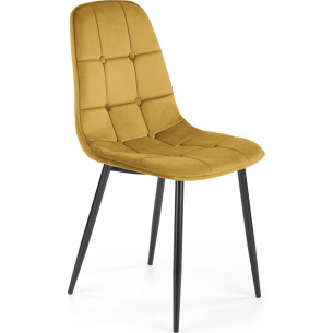 K417 mustard velvet quilted chair Halmar