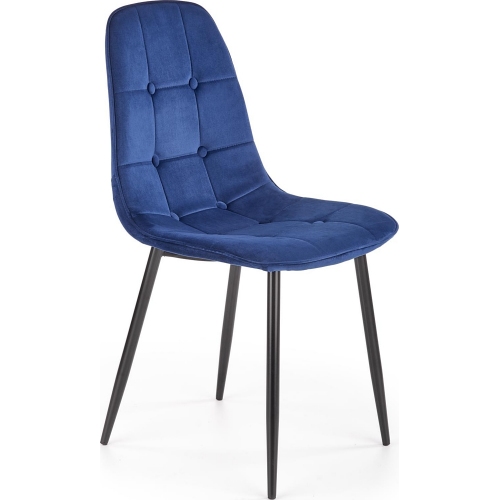 K417 navy blue quilted velvet chair...