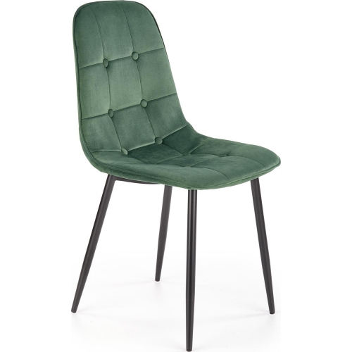 K417 dark green quilted velvet chair...