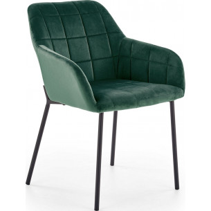 Stylish K305 dark green velvet chair with armrests Halmar