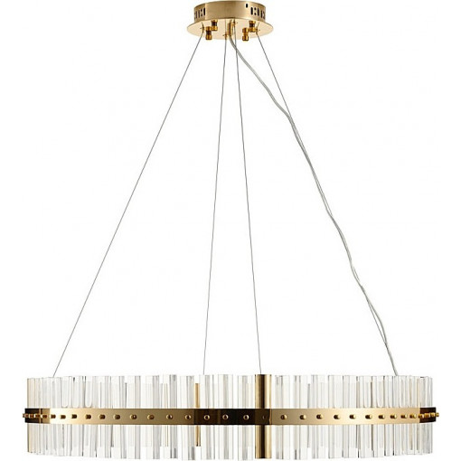 Aura LED 85cm clear&amp;gold glamour crystal pendant lamp Step Into Design