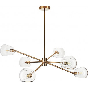 Cosmic VI 75cm transparent&amp;gold designer glass ceiling lamp Step Into Design