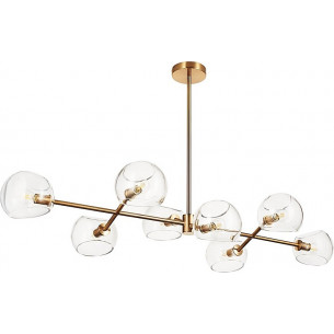 Cosmic VIII 120cm transparent&amp;gold designer glass ceiling lamp Step Into Design