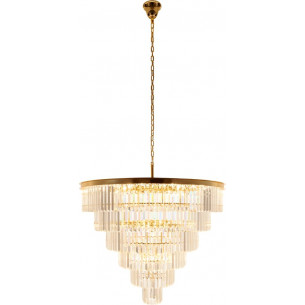 Splendore 100cm transparent&amp;gold glamour crystal pendant lamp Step Into Design