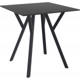 Max 70x70cm black square table Siesta