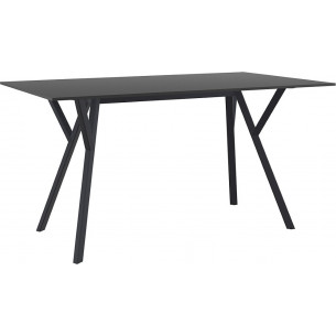 Max 140x80cm black rectangular table Siesta