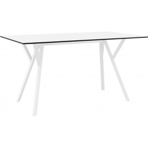 Max 140x80cm white rectangular table Siesta