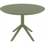 Sky 105cm olive round garden table Siesta
