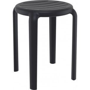 Tom 45cm black plastic stool Siesta