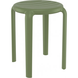 Tom 45cm olive plastic stool Siesta