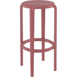 Tom Bar 75cm pink-red plastic bar stool Siesta