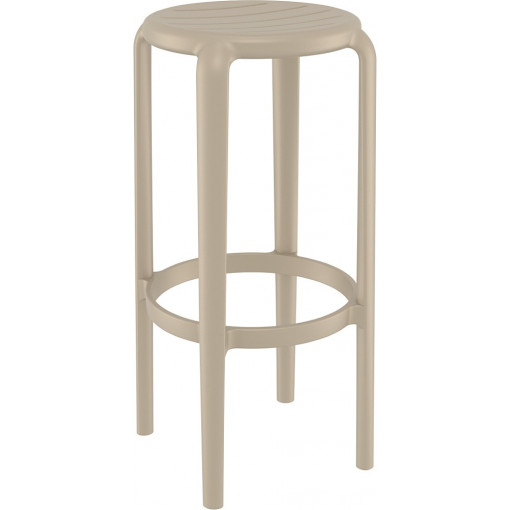 Tom Bar 75cm coffee plastic bar stool Siesta