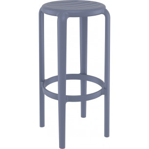 Tom Bar 75cm dark grey plastic bar stool Siesta