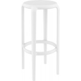 Tom Bar 75cm white plastic bar stool Siesta