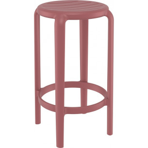 Tom Bar 65cm pink-red plastic bar stool Siesta