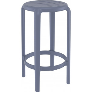 Tom Bar 65cm dark grey plastic bar stool Siesta