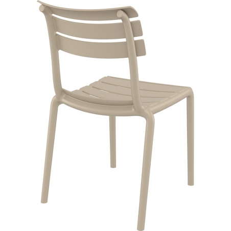 Krzesło plastikowe ogrodowe Helen kawowe Siesta na taras i balkon