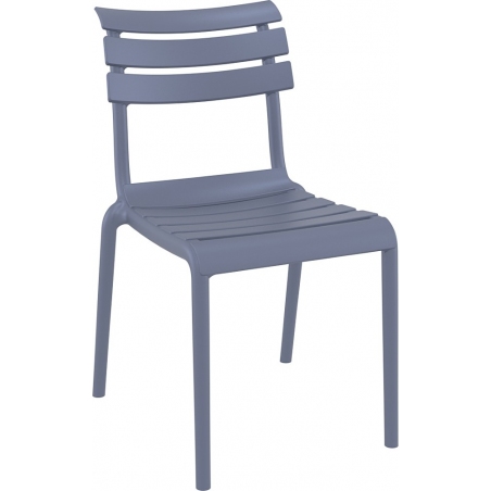 Krzesło plastikowe ogrodowe Helen ciemnoszare Siesta na taras i balkon