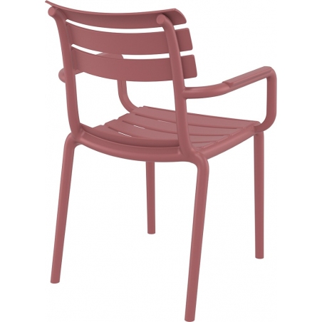 Krzesło ogrodowe z tworzywa Paris różowo-czerwone Siesta na taras i balkon