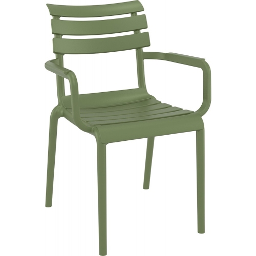 Krzesło ogrodowe z tworzywa Paris oliwkowe Siesta na taras i balkon