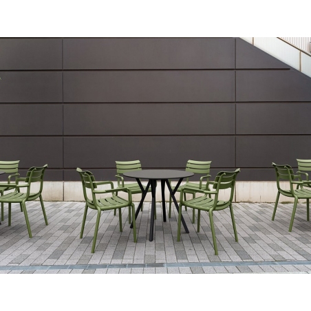 Krzesło ogrodowe z tworzywa Paris oliwkowe Siesta na taras i balkon