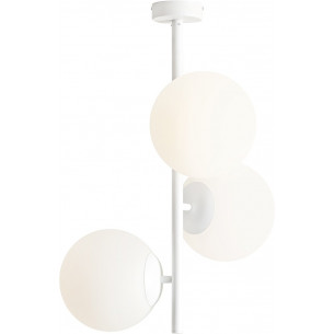 Fin 46cm white ceiling lamp with 3 glass globes Aldex