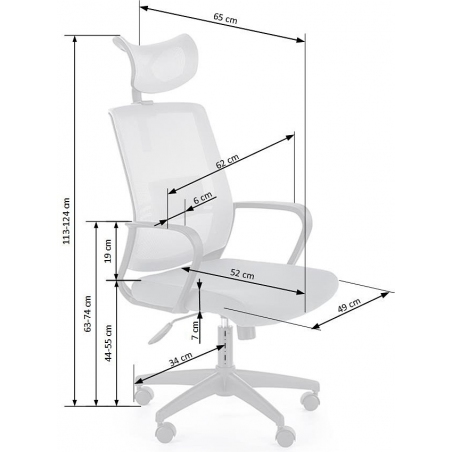 Arsen grey mesh office chair with headrest Halmar
