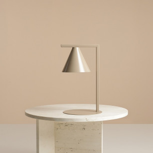 Form beige cone desk lamp Aldex