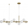 Mini Moon 100cm white&amp;gold designer glass ball pendant lamp Step Into Design