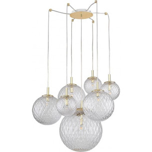 Lampa wisząca dekoracyjna szklane kule Cadix VII 200cm przeźroczysty/złoty TK Lighting