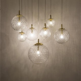 Cadix VII 200cm transparent&amp;gold glass spheres decorative pendant lamp TK Lighting