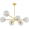 Cadix VI 73cm transparent&amp;gold ceiling lamp with 6 glass spheres TK Lighting