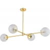 Cadix High 73cm transparent&amp;gold ceiling lamp with 4 glass spheres TK Lighting