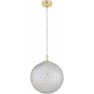 Cadix 30cm transparent&amp;gold decorative glass globe pendant lamp TK Lighting