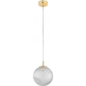 Lampa wisząca dekoracyjna szklana kula Cadix 21cm przeźroczysty/złoty TK Lighting