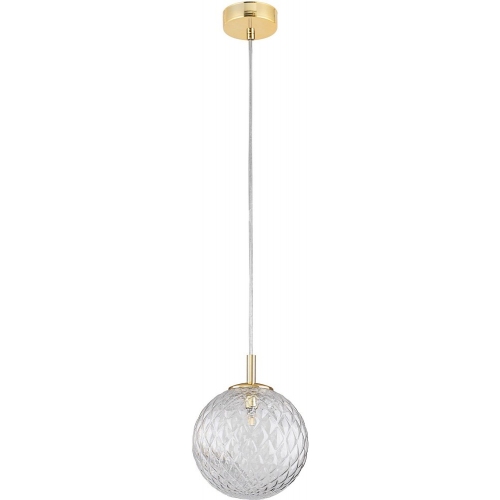 Lampa wisząca dekoracyjna szklana kula Cadix 21cm przeźroczysty/złoty TK Lighting
