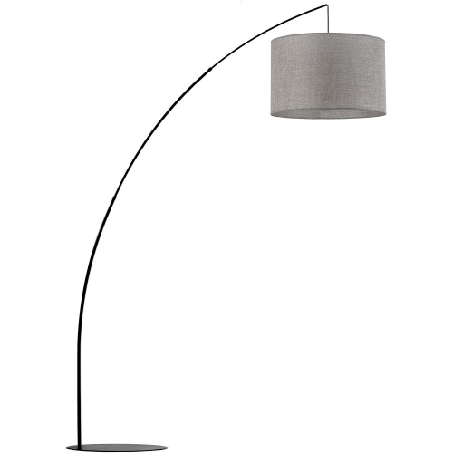 Stylowa Lampa podłogowa łukowa z abażurem Moby szara TK Lighting do salonu i sypialni
