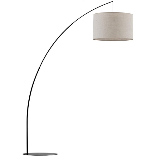 Stylowa Lampa podłogowa łukowa z abażurem Moby szaro-beżowa TK Lighting do salonu i sypialni